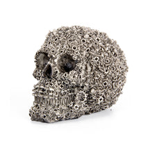 Cargar imagen en el visor de la galería, UJOY Creative Skull Silver Screw Sculpture Human Head Skeleton Statue Collectible Halloween Decoration Home Decor