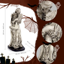 Cargar imagen en el visor de la galería, UJOY Ghost and Beauty Embrace Resin Statue - Gothic Romantic Home Decor, Unique Halloween Figurine, Emotional Art Sculpture for Shelf, Tabletop, or Collectors