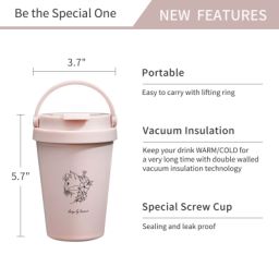 SARIHOSY Travel Mug Water Bottle Coffee Flask Cup 12-Ounce Stainless Steel Vacuum Insulated with Slider Lid Handle Gift for Everyone