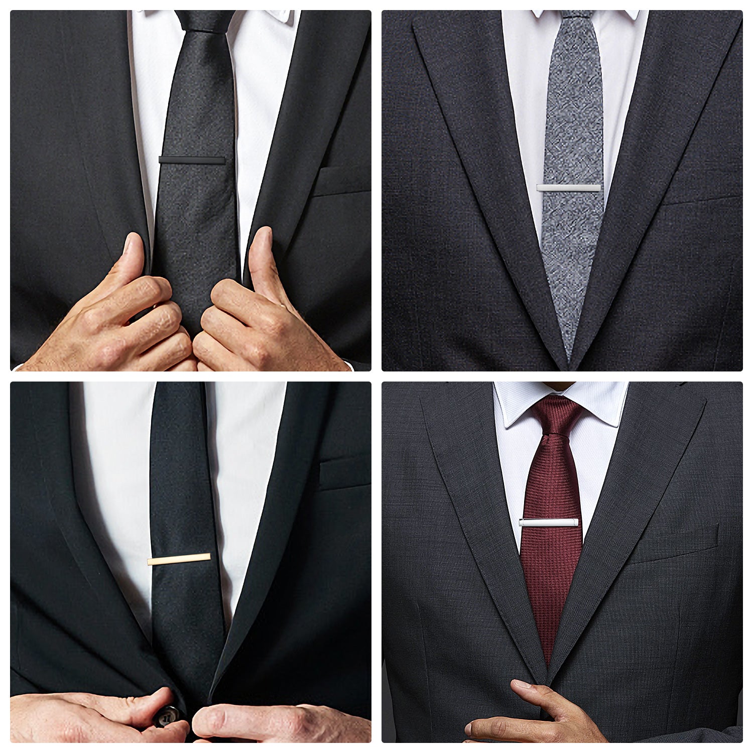 UJOY Classic Style Men's Tie Clips, Viaky Neck Ties Necktie Bar