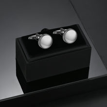 Load image into Gallery viewer, UJOY Classic Cufflink Round Tuxedo Wedding Business Parts Blanks with Small Stones Cuff Link Button for Men