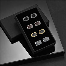 Load image into Gallery viewer, 4 Pairs Set Man Shirt Cufflink With Box Tie Clips Cufflinks For Mens Wedding Guests Gifts For Husband Luxury Jewelry Business