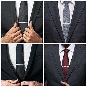 UJOY Tie Clips for Men, 8 Pcs Tie Bars Pinch Clip Set Silver Black Gold Blue 2.3 Inches Business Shirt Necktie Parts