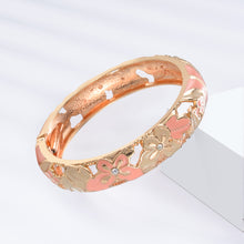 Load image into Gallery viewer, UJOY Fashion Set of Cloisonne Bracelets Gold Plated Flowers Filigree Enameled Womens Gifts Bangles
