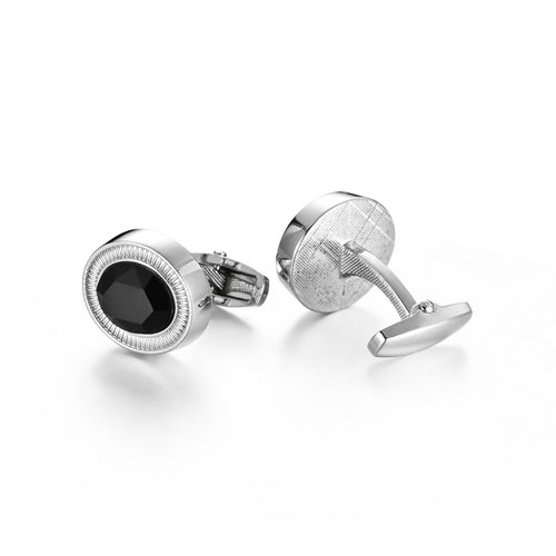 UJOY Men's Jewelry Cufflinks for Tuxedo Shirts for Weddings, Business, Dinner Black Stone