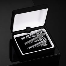 Load image into Gallery viewer, UJOY Tie Clips for Men, 3 Pcs Tie Bars Pinch Clip Set Silver Black 2.3 Inches Business Shirt Necktie Parts