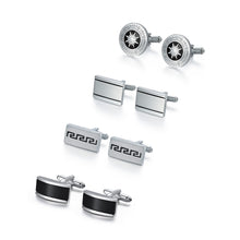 Cargar imagen en el visor de la galería, UJOY Tie Clip Shirts Cufflinks Combo Set Business Parts Necktie Pins Bars Cuff Links Box for Men