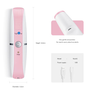 NAILOVE Electric Nail Clippers Fingernails Automatic Manicure Portable Charging Cut Polish Trim Nail Grinder