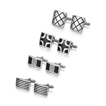 Cargar imagen en el visor de la galería, UJOY Tie Clip Shirts Cufflinks Combo Set Business Parts Necktie Pins Bars Cuff Links Box for Men