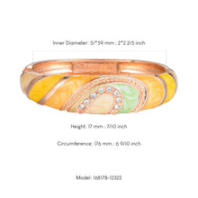 Cargar imagen en el visor de la galería, UJOY Vintage Cloisonne Bracelet Handcraft Multi-Colored Rhinestone Enamel Oval Hinged Cuff Bangle Jewelry